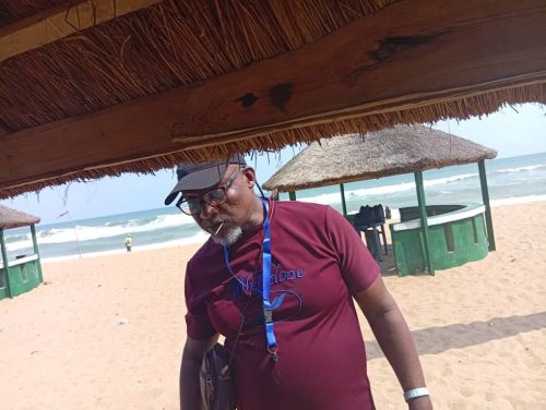 Vice President 1, Prof. Adediran K. Ademiju-Bepo,  on the Beach during the historic visit.